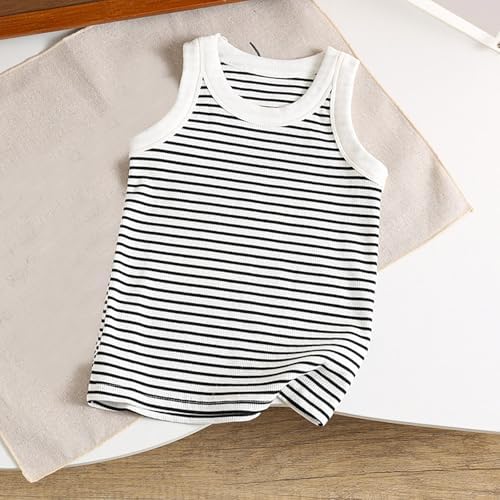 Toddler Cotton Tank Tops Kids Boys Girls Slim Fit Ribbed Knit Camisole Crewneck Sleeveless (Dark Gray, 11-12 Years)