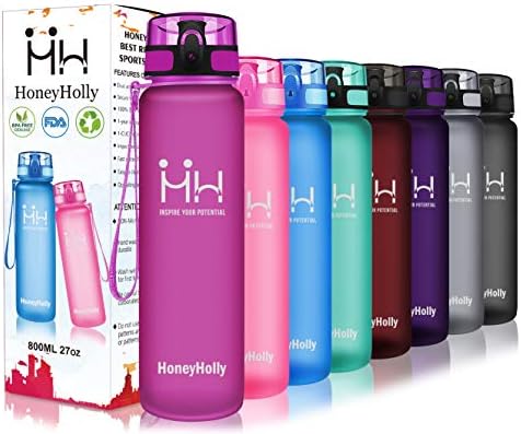 HoneyHolly Big Water Bottle - 1.5L & 2L & 2.2L with Time Markings Leak Proof, Drinks Bottle, with Filter, BPA Free Non-Toxic Reusable, Large water bottle, for Sports, Gym, Travel, Outdoors, Fitness