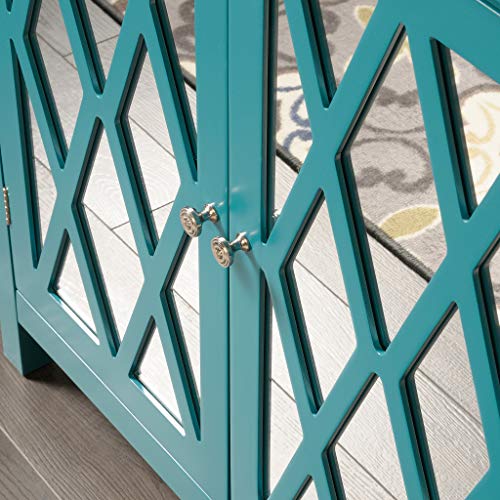 Sauder Harbor View Accent Storage Cabinet, Caribean Blue Finish #TOP5