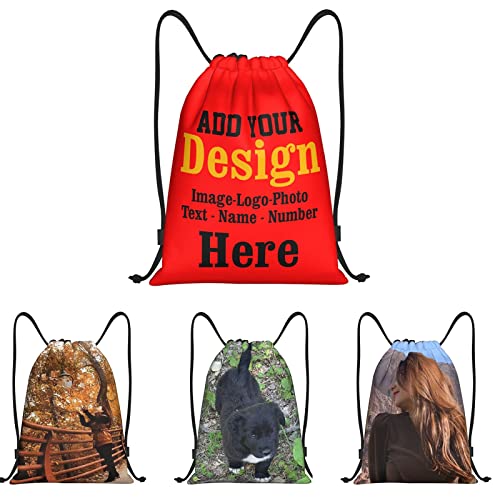 Custom Drawstring Bag Backpack Personalized Logo Image Text Name Men Women Customized Bags For Gym Travel Sports Gifts (Style 1)