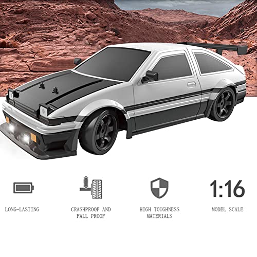 Image of BuyWeek Remote Control Car,RC Drift Car with 4 Wheel Drive,1 /16 2.4 GHz Simulated RC Drift Car Toy with 2 Sets of Tyres for Boys and Girls,Multicolour