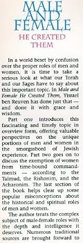 Male and Female He Created Them: A Guide to Classical Torah Commentary on the Roles and Natures of Men and Women