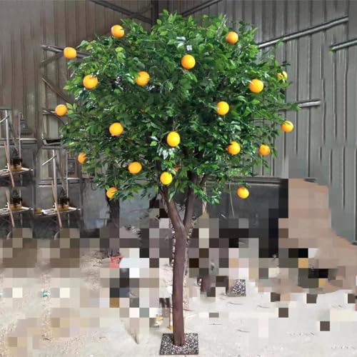 Simulierter Orangenbaum Obstbaum gefälschter Litschibaum Stämme Deko-Pflanze für Zuhause Büro Tisch Mittelstück Dekoration 1mx0.8m