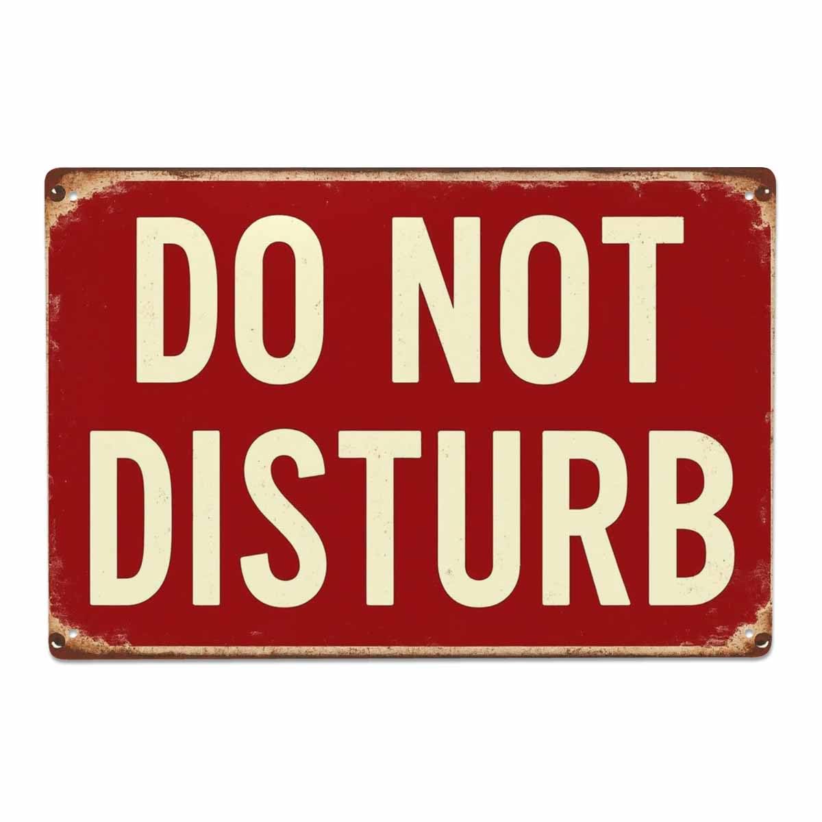 AOYEGO Do Not Disturb Tin Sign,Rusty Red Vintage Metal Tin Signs for Cafes Bars Pubs Shop Wall Decorative Funny Retro Signs for Men Women 8x12 Inch