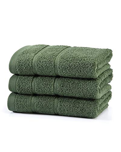 myHomery Handtuch Set bestehend aus Gästehandtücher, Duschtuch, Saunatuch und Badetuch - Saunahandtuch XXL - Handtücher Moosgrün | 3er-Set Handtuch