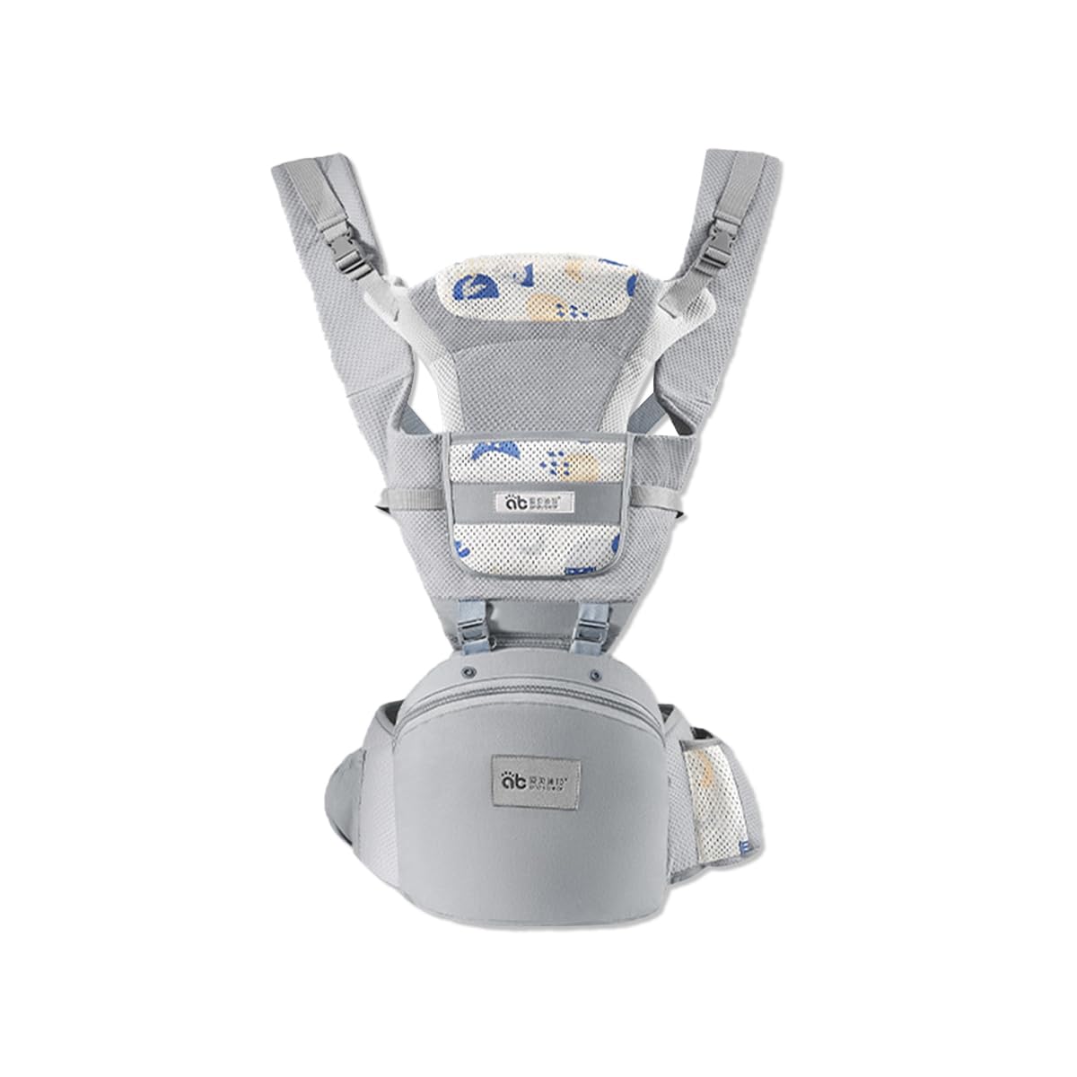 SONARIN 3 in 1 Traspirante Marsupio Neonati con Sedile,Portantina Multifunzionale Ergonomico Porta Bambino Fascia Porta Bebè Multi-Posizioni per Neonati Bambini 0-36 Mesi(Grigio)