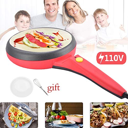 Portable Electric Crepe Maker with Non-Stick Coating，Electric Griddle Crepe Maker Automatic Temperature Control Hot Plate Cooktop for Crepes, Blintzes, Pancakes, Tortillas 1 Pack