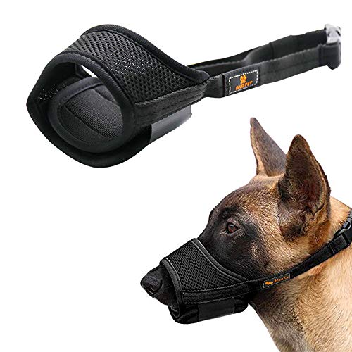 Barley Ears Dog Muzzle Nylon Soft Muzzle Anti-Bite Barking Safetyï¼ŒAdjustable Mesh Breathable Pets Muzzle 4 Sizes Suitable for Small, Medium and Large Dogs