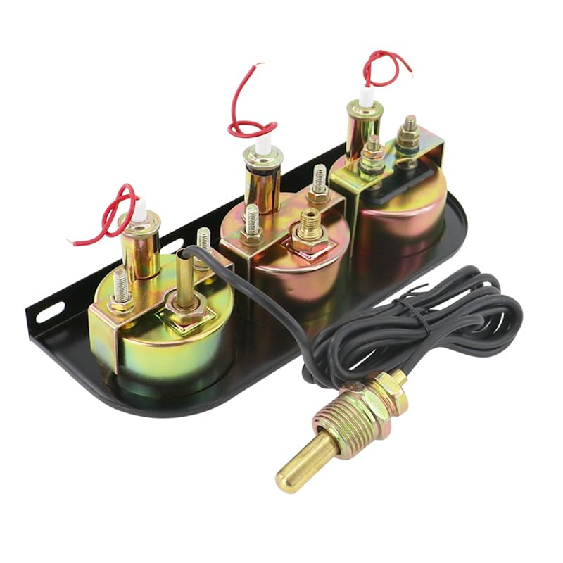 2" 52mm 3-in-1 Triple Gauge Set, 0-150 PSI Oil Pressure Gauge, 100-250°F Water Temp Gauge, -60-60 AMP Ammeter Gauge, Auto Triple Gauge Kit for Car, Truck & Pickup