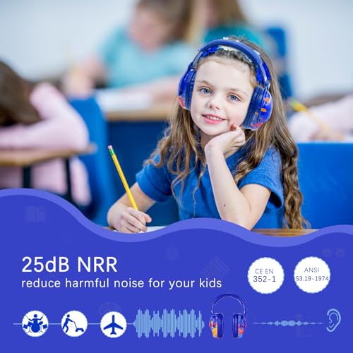 Image of ZOHAN EM030 Kids Ear Protection, Noise Cancelling Headphones Ear Muffs for Autism Sensory, Safety Noise Reduction Hearing Protection for Monster Truck /Concerts /Fireworks /Air Shows