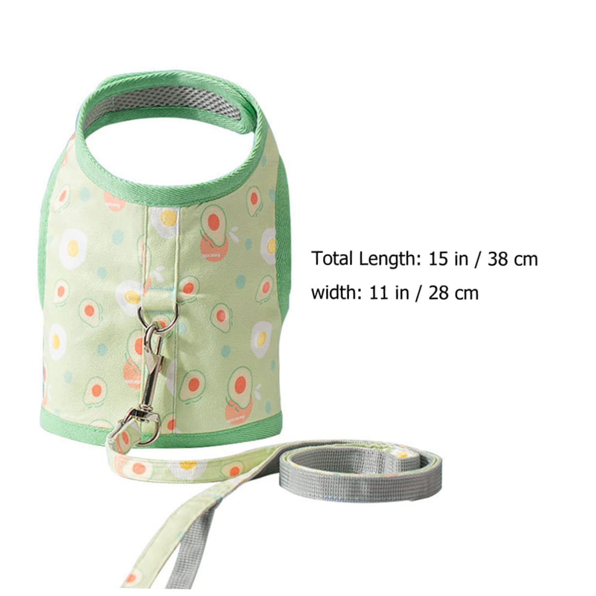 Toddmomy 3juegos Arnés y Correa para Gato con Estampado De Aguacate Chaleco De Malla para Mascotas para Paseos y Entrenamiento