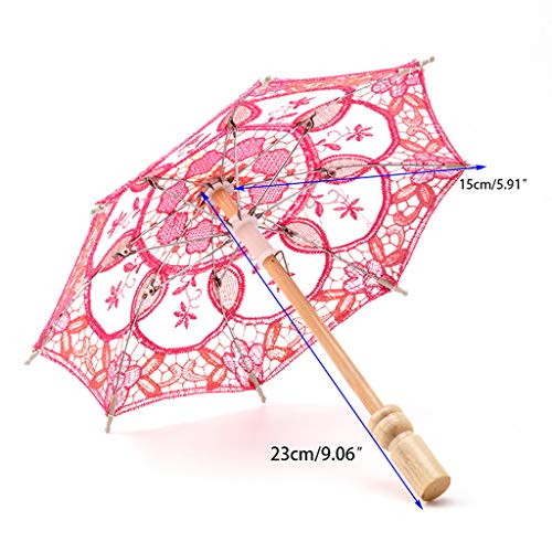 Vnk Hotsale Parasol Umbrella Embroidered Lace For Bridal Wedding Party Decoration,15Cm Embroidered Lace Umbrella Blue,Blue #TOP1