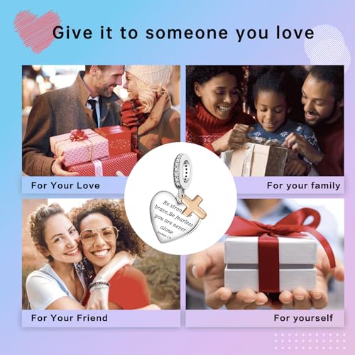 Image of LUXILLA Love You Best Friend Grandma Wife Heart Charm 925 Sterling Silver Charms Fit for Bracelets Necklace Jewelry Gift for Women