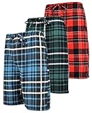 Andrew Scott Men's Cotton Flannel Soft Woven Lounge PJ Shorts | Drawstring & Pockets | Multi Packs