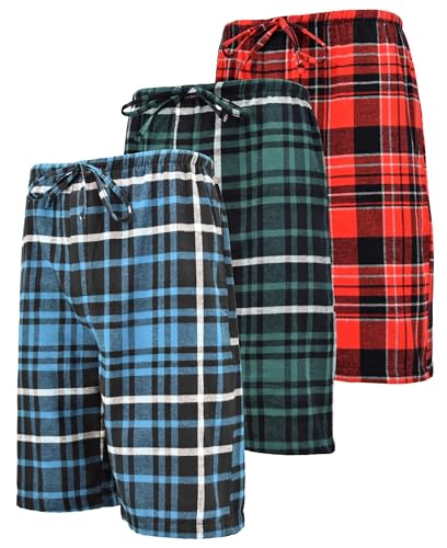 Image of Andrew Scott Men's Cotton Flannel Soft Woven Lounge PJ Shorts | Drawstring & Pockets | Multi Packs