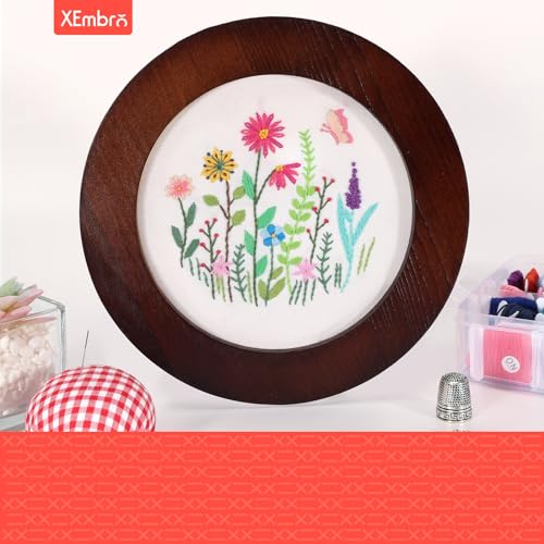 Image of XEmbro 6 Inch Embroidery Hoop Frame for Hanging Christmas Sewing Ornaments, Decorative Embroidery Frame for Display Finished Embroidery & Cross Stitch Arts