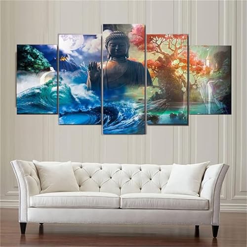 Diamond Painting Grand Format Arbre Zen : Kit Complet Broderie Diamant 150x75cm pour Adulte N-708