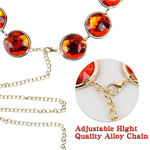 Raven Belt Titans Costumes Accessories Red Gems Stone Adjustable Waist Chain Anime Jewel Cosplay Props for Women Halloween Party3