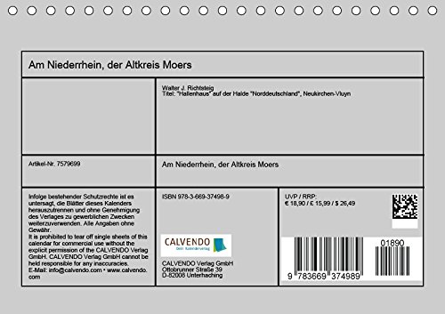 Am Niederrhein. Der Altkreis Moers (Tischkalender 2018 DIN A5 quer): Außergewöhnliche Bildauswahl mit starker Wirkung (Monatskalender, 14 Seiten ) (CALVENDO Orte)