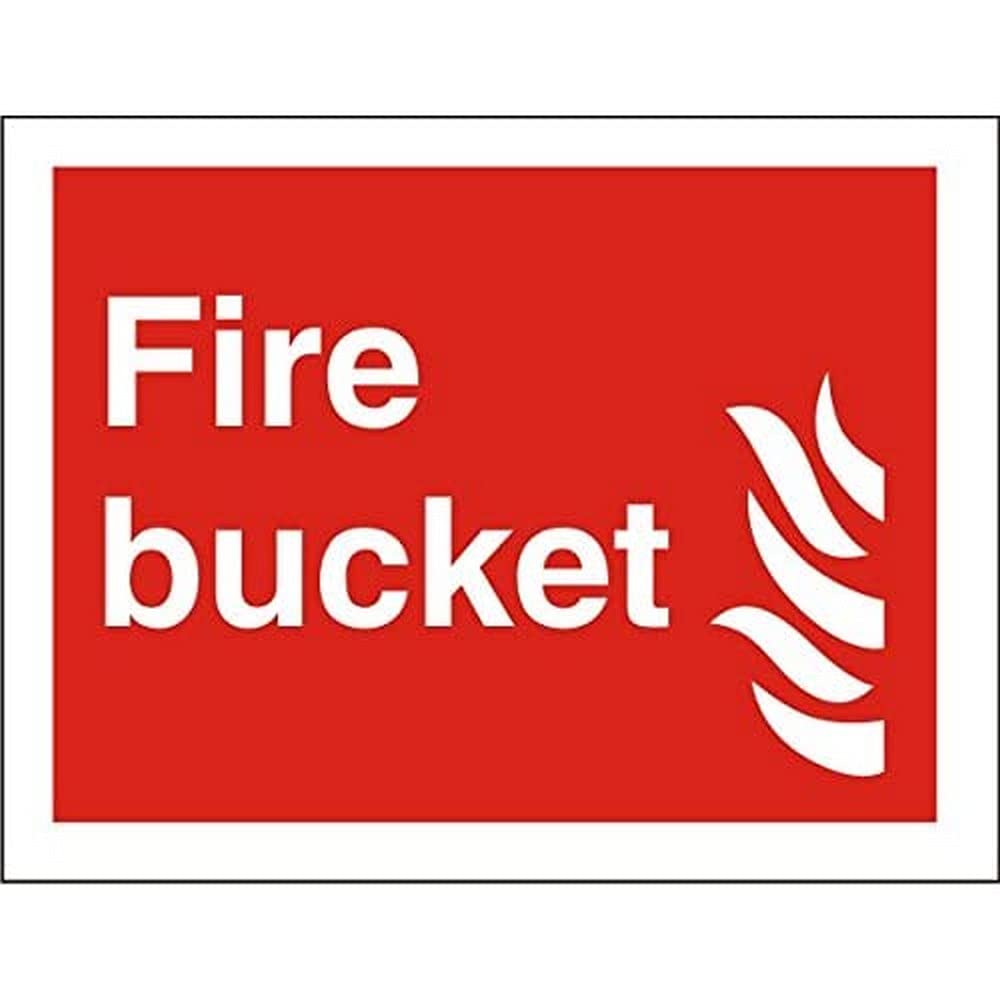 Seco Fire Bucket & Fire Sign, 200mm x 150mm - 1mm Semi Rigid Plastic