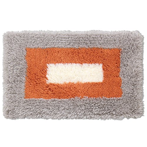 オカ バスマット 乾度良好 ランドスケープ 約36×55cm グレー 吸水 速乾