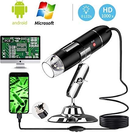 Ksera USB Digital Microscope, USB 2.0 Mini Microscope Camera 40 to 1000x Magnification Endoscope for Kids, Compatible with Mac Window 7 8 10 and OTG Supported Android Phones(Not for iPhone)