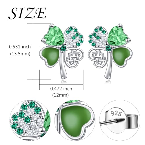 Boucles d'oreilles trèfle en argent pour illuminer votre Saint-Patrick - 6