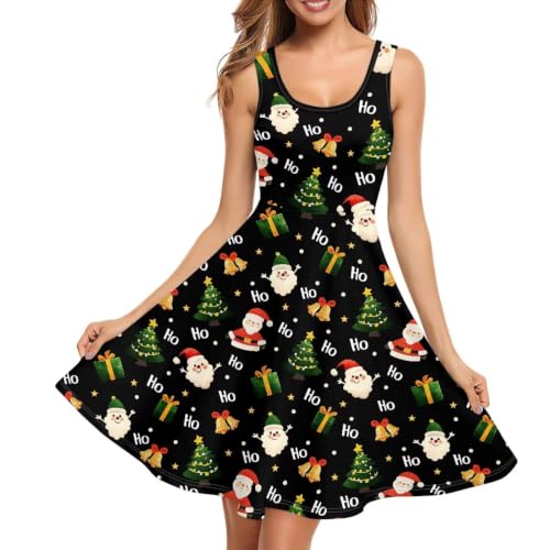 Image of Women Stylish Tank Dresses Sleeveless Round Neck Midi Casual Dress with Pocket for Summer