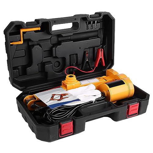Kit de Gato Eléctrico para Automóvil de 3 Toneladas, 12 V, Elevador de 12-35 Cm, Automático Portátil con Estuche de Almacenamiento
