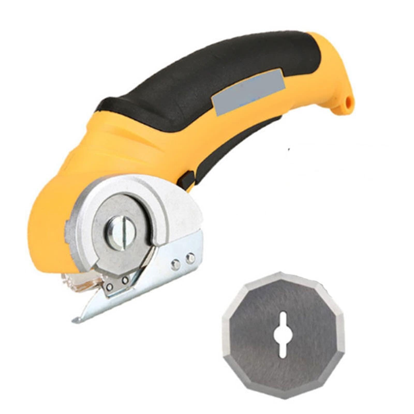 CUDTAPI Electric Scissors Rechargeable Cordless Electric Cutter Shear For Cardboard Leather Fabric Scrapbook Carpet Electric Rotary Cutt(Yellow.set)