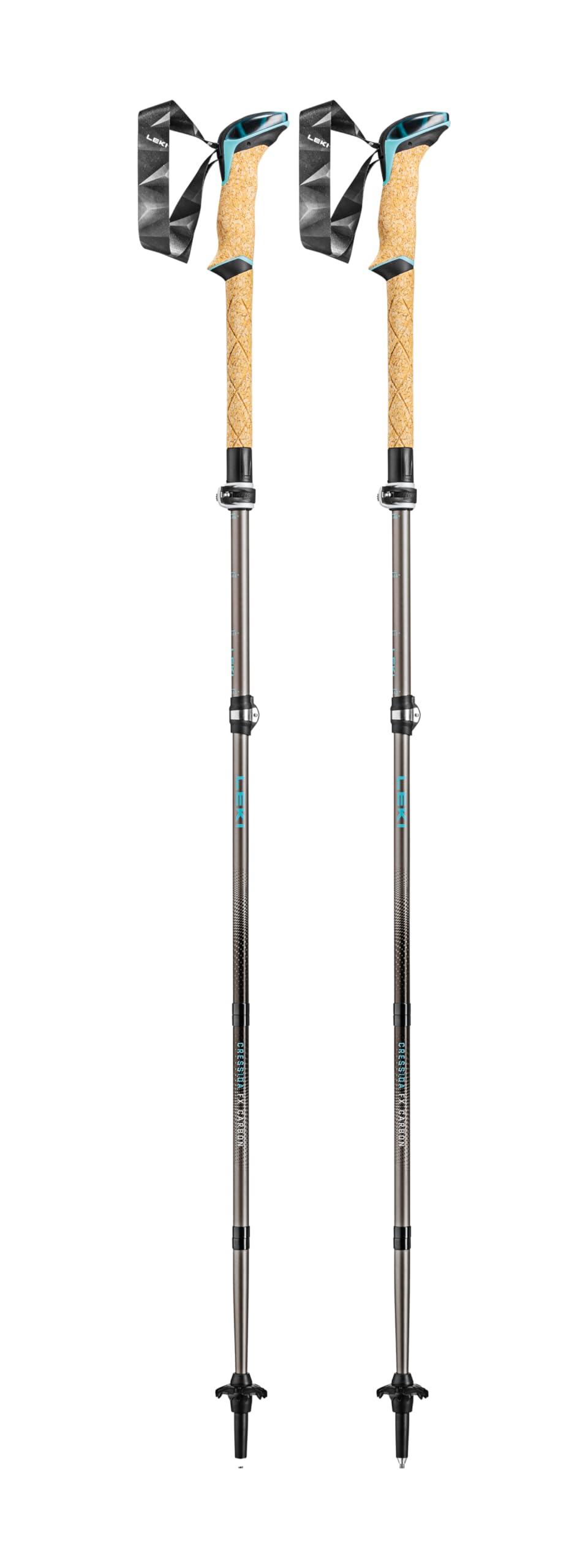 Leki Bastoncini Cressida FX Carbon, brownmetallic-Mint-Chocolate, 100-120cm