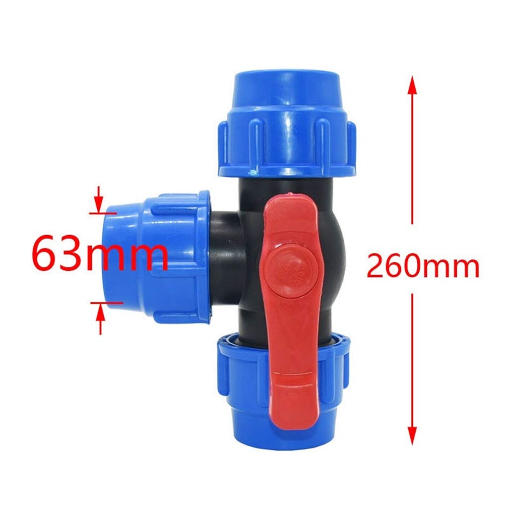 MDD Conector En Forma De Bola tee TEETE 20/25 / 32/40 / 50 / 63mm, PVC PE Tubo TAUS TAUS tee tee DIPTOR 1/2 3/4 1 "1.25" 1.5 "2" (Size : 63MM)