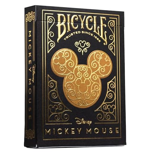 Bicycle Disney Mickey Mouse Inspired Black and Gold Playing Cards