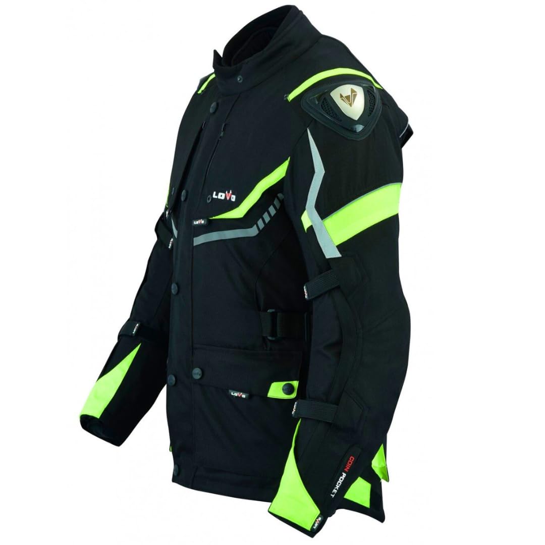 LOVO - Chaqueta Moto Tricapa 4 Estaciones Hombre - Chaqueta Moto Hombre con Protecciones Homologadas para Invierno y Verano - Cazadora de Alta Protección Longitud 3/4 - Funcionalidad y Seguridad Total