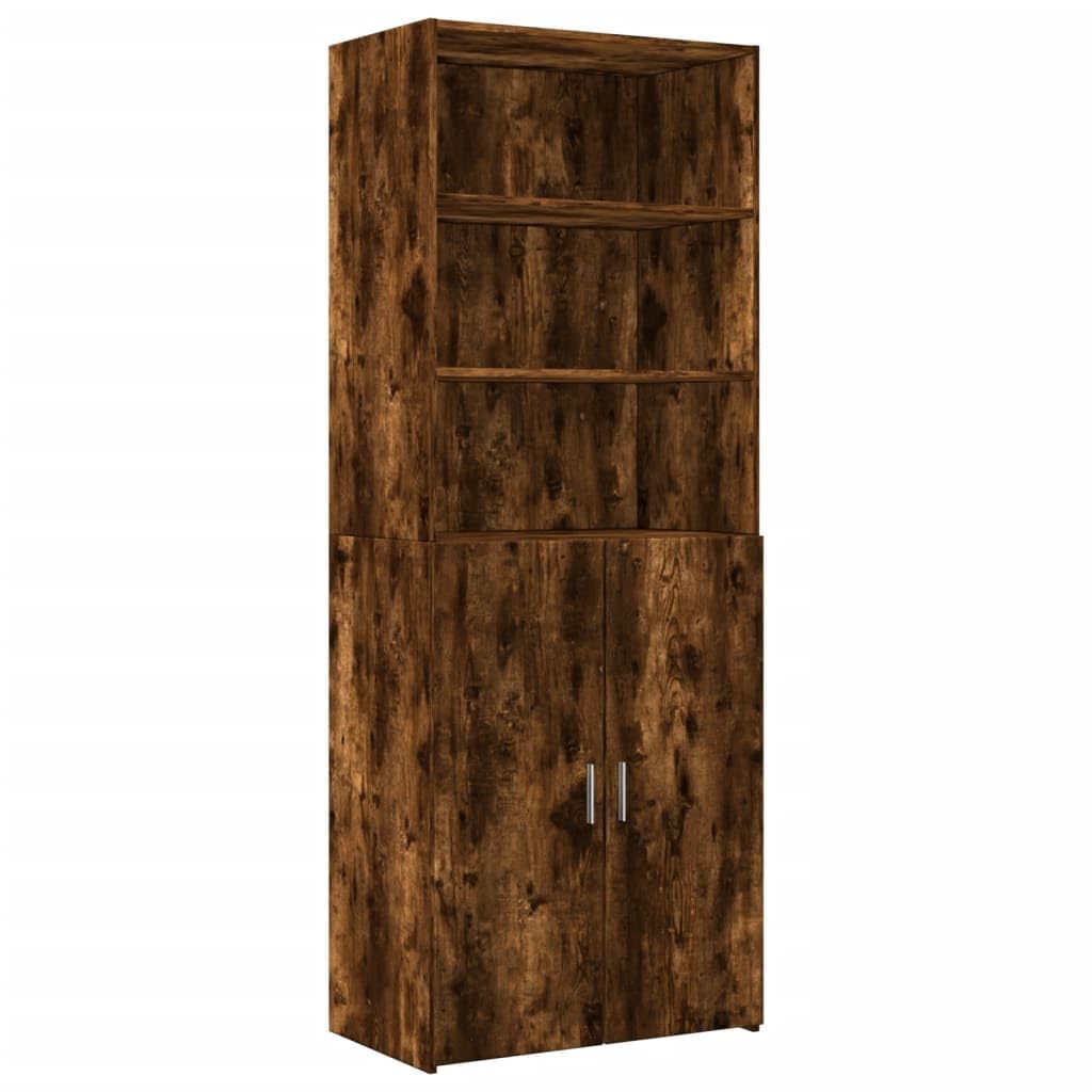 Générique Armoire de Rangement chêne fumé 70x42,5x225cm Bois d'ingénierie Meubles Armoires & Meubles de Rangement Buffets & bahuts (Poids 68.3KG)