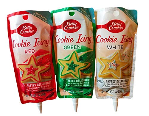 Betty Crocker Christmas Colors Decorating Cookie Icing - 3 Pack Colors Red Green White Betty Crocker Christmas Colors Decorating Cookie Icing - 3 Pack Colors Red Green White