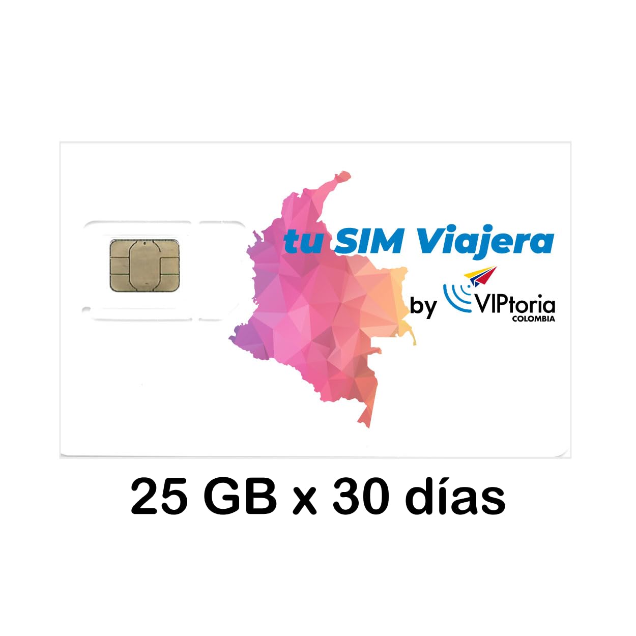 tusimviajera.com - Carte SIM pour voyageurs - Colombie - 25 Go x 30 jours