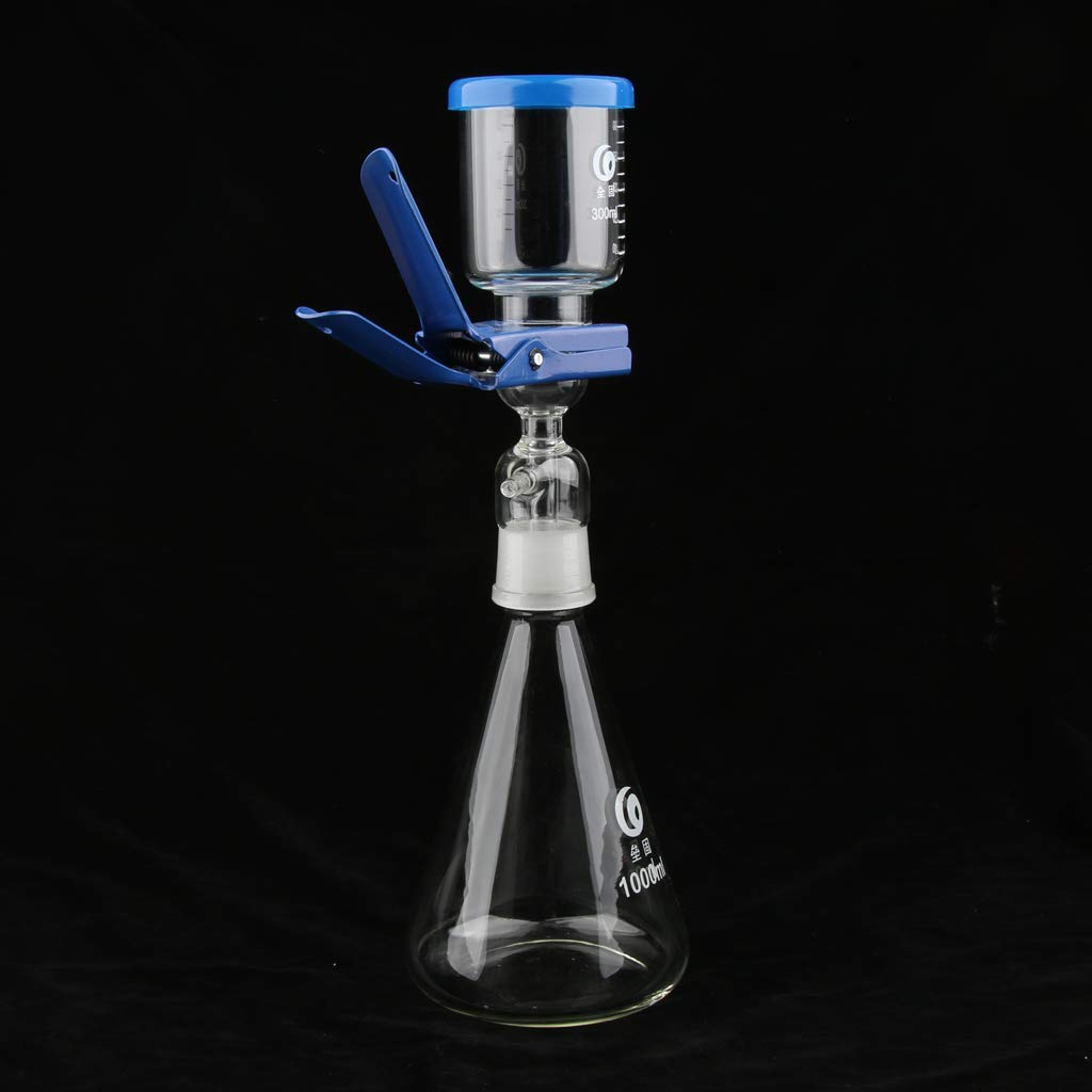 Nueva unidad de filtrado de laboratorio de aparato de filtración de 1000 ml con embudo y abrazadera