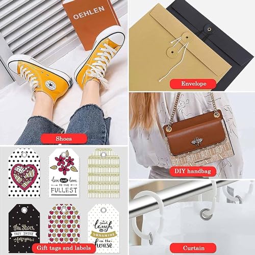 Image of DIY Craft 1000 Pcs, Multi-Color Metal Eyelets Washer Grommets Kit Hole Punch Plier Gold /Silver Eyelets Washer Kit for Leather, Canvas, All Fabrics Clothes, Shoes, Belts, Bags, Contain Gram (1000)