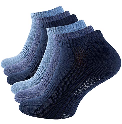 STARK SOUL Sport & Lifestyle Sneaker Socken in Premium Qualität | Unisex für Damen & Herren | 6 Paar | Gr. 43-46, blautöne