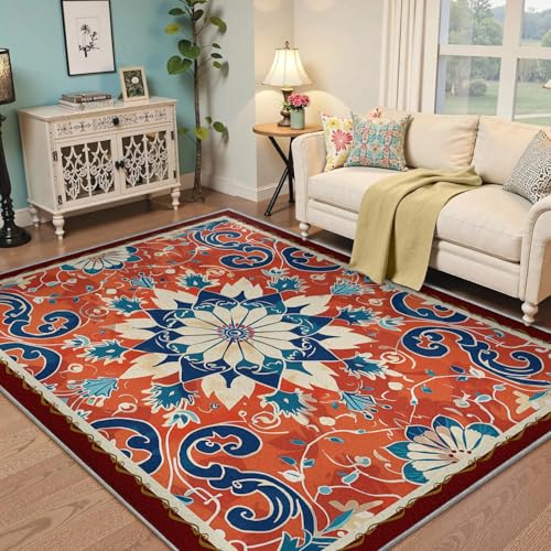 Tapis de salon lavable et grand format pour effacer les taches