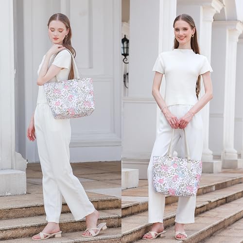 Image of Tote bags for women, tote purse, nylon tote bag, with zipper and pockets, waterproof