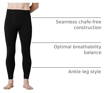 LAPASA Mens 100% Merino Wool Base Layer Thermal Underwear Pants