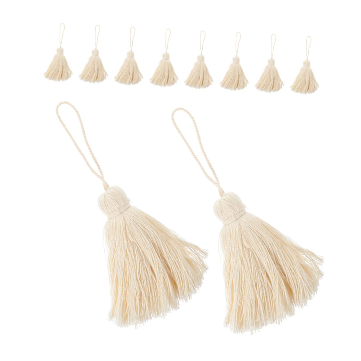 Set Di 10 Nappe Decorative In Cotone Beige - Per Tende, Cuscini, Abbigliamento, Portachiavi E Decorazioni Fai Da Te
