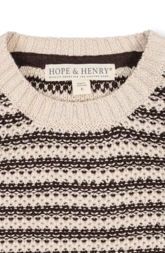 Image of Hope & Henry Boys' Long Sleeve Crew Neck Pullover Sweater | Premium Organic Cotton Pullover With A Soft Henley And Cozy Quilted Knit | Quality Construction Built For Cool-Weather