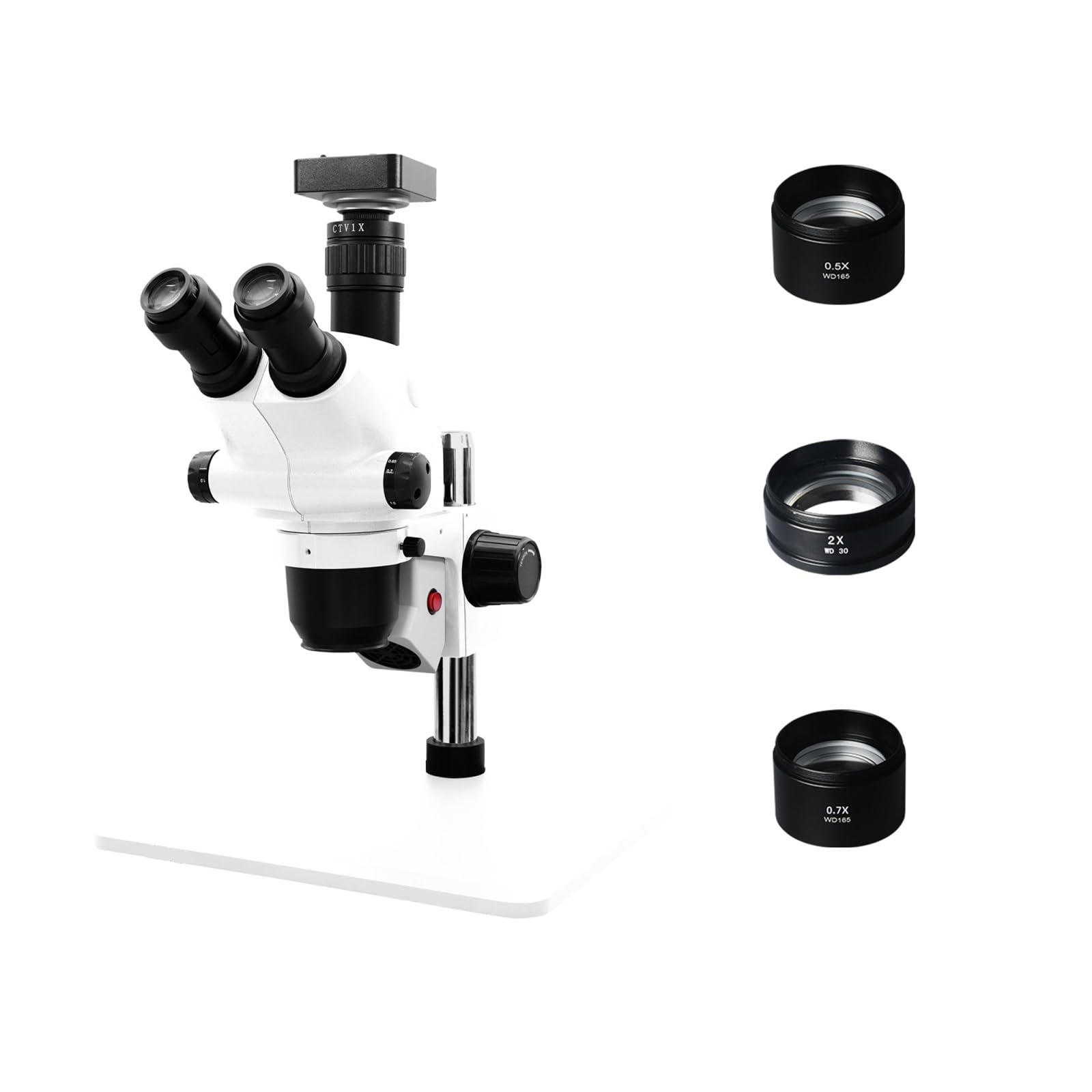 4K 48MP Videokamera 3,25-130X Simul Focal Stereo Mikroskop Set Mit 0,7X,5X 2X Hilfsobjektiv Telefon PCB Löten Klar Und PräZise