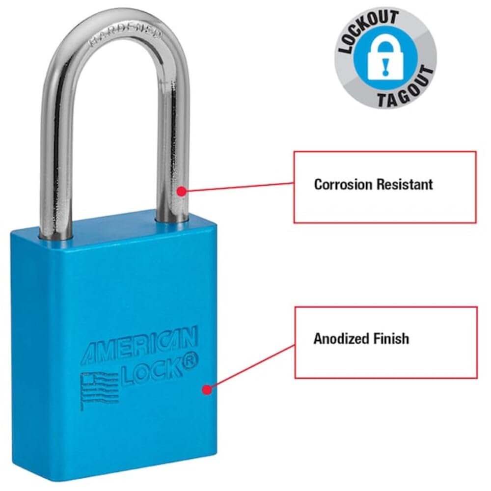 American Lock A1106BLU Padlock, Aluminum, Blue
