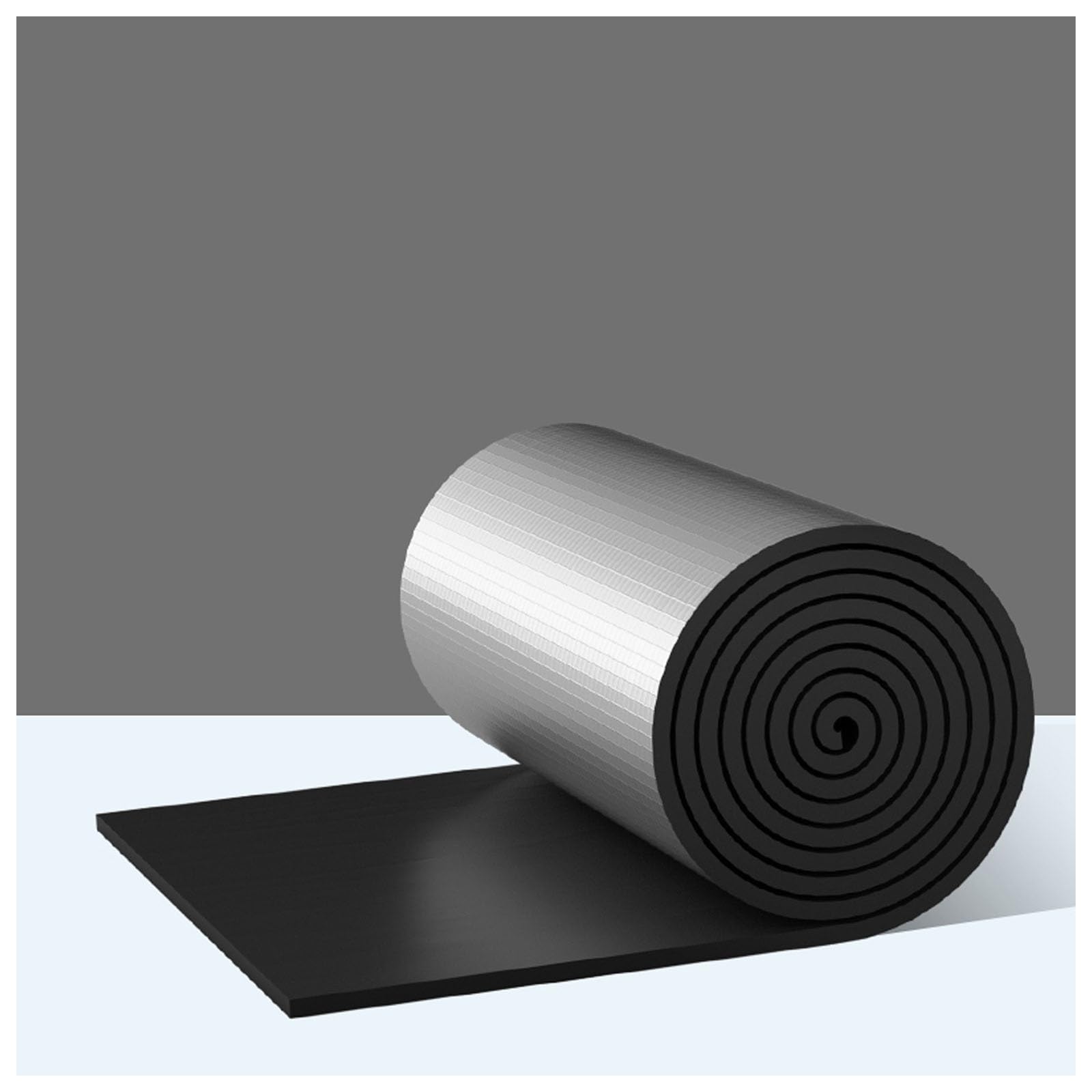 Self-Adhesive Insulating Mats,Self-Adhesive Aluminum Foil Sound Insulation Cotton,Aluminum Foil Foam Thermal Insulation Cotton,for Use in Walls,Roofs,Loft Floor(15MM(THK),1*8m/3.2*26.2ft)