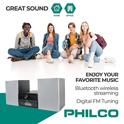 image for Philco Stereo Shelf Systems Tray Loading CD Player with Digital FM Rad
