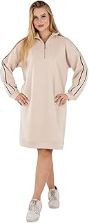 زدكوتكس فستان ميلتون شتوي للنساء | فستان سويت شيرت انيق باكمام طويلة | فستان ميلتون شتوي حريمي شيك | كاجوال شتوي للمنزل والخارج